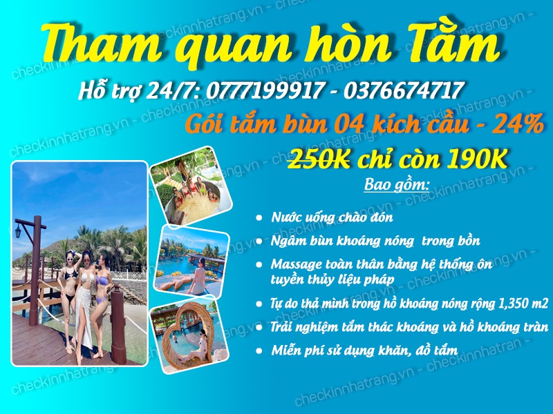 Tắm bùn Hòn Tằm Nha Trang gói 4